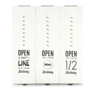 NEW Twine Living® | Marketplace™ 3 Bottle Wooden Birthday Wine Box